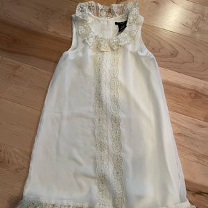 Tahari Girls Cream and Gold Dress holiday Christmas dress